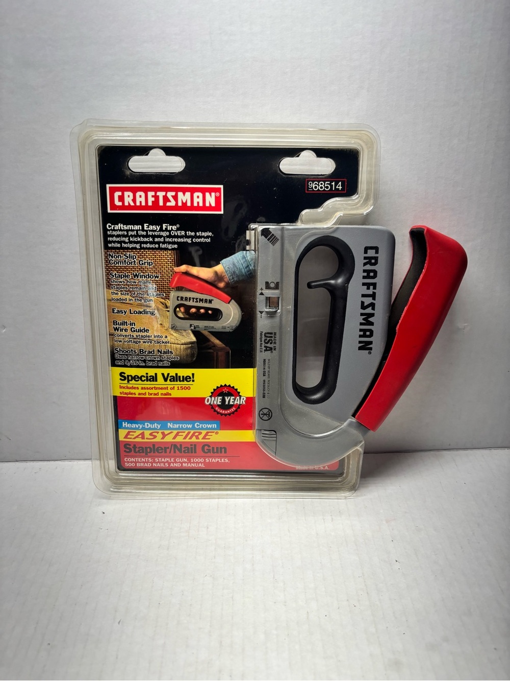 Craftsman Red and Silver Hand Staple Gun with EasyFire Nail Pack